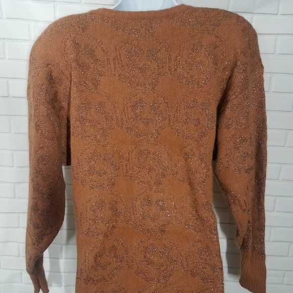Vintage Semplice Rust Shiny Thread Sweater - Picture 7 of 7